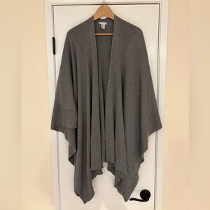 J Jill Women's Ruana Wrap in Heather Gray